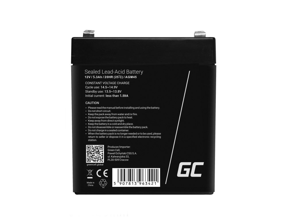 Green Cell AGM45 UPS battery Sealed Lead Acid (VRLA) 12 V 5 3 Ah_2