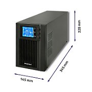 Qoltec 53042 Uninterruptible Power Supply | On-line | Pure Sine Wave | 1kVA | 800W | LCD_6