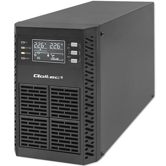 Qoltec 52280 Uninterruptible Power Supply UPS | 1kVA | 1000W | Power factor 1.0 | LCD | EPO | USB | On-line_2