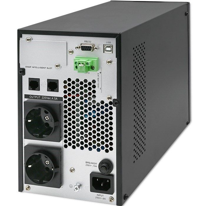 Qoltec 52280 Uninterruptible Power Supply UPS | 1kVA | 1000W | Power factor 1.0 | LCD | EPO | USB | On-line_3