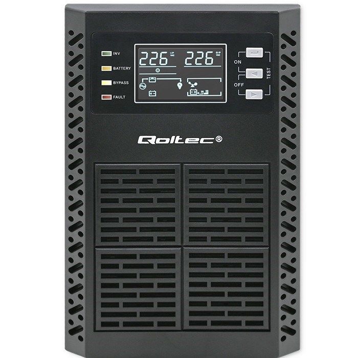 Qoltec 52280 Uninterruptible Power Supply UPS | 1kVA | 1000W | Power factor 1.0 | LCD | EPO | USB | On-line_10