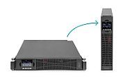 UPS Digitus DN-170096, 3000 VA, 3000 W, cu management, on-line double-conversion, 8x C13, 1x C19, 1x USB, 12V 9Ah LCD, Tower/Rack 2U, Gri 