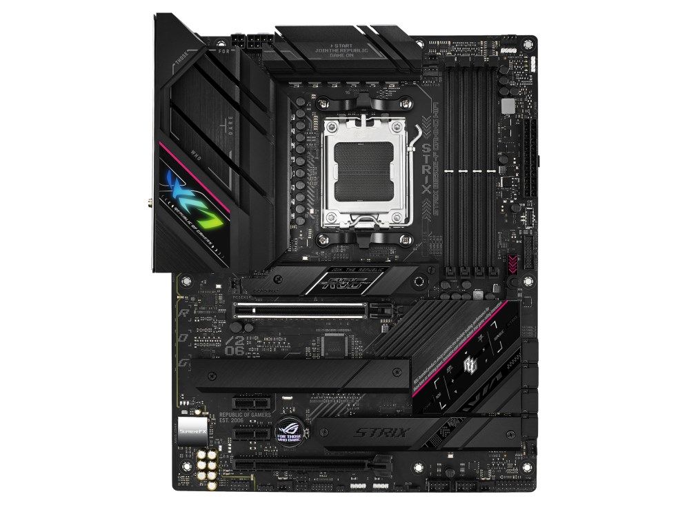 Asus | ROG STRIX B650E-F GAMING WIFI | Processor family AMD | Processor socket AM5 | DDR5 DIMM | Memory slots 4 | Supported hard disk drive interfaces SATA  M.2 | Number of SATA connectors 4 | Chipset AMD B650 | ATX_2