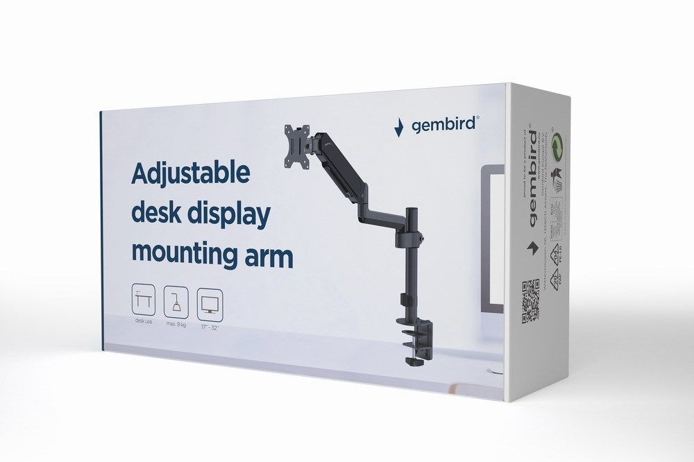 Gembird MA-DA1P-01 Adjustable desk display mounting arm  17”-32”  up to 9 kg_3