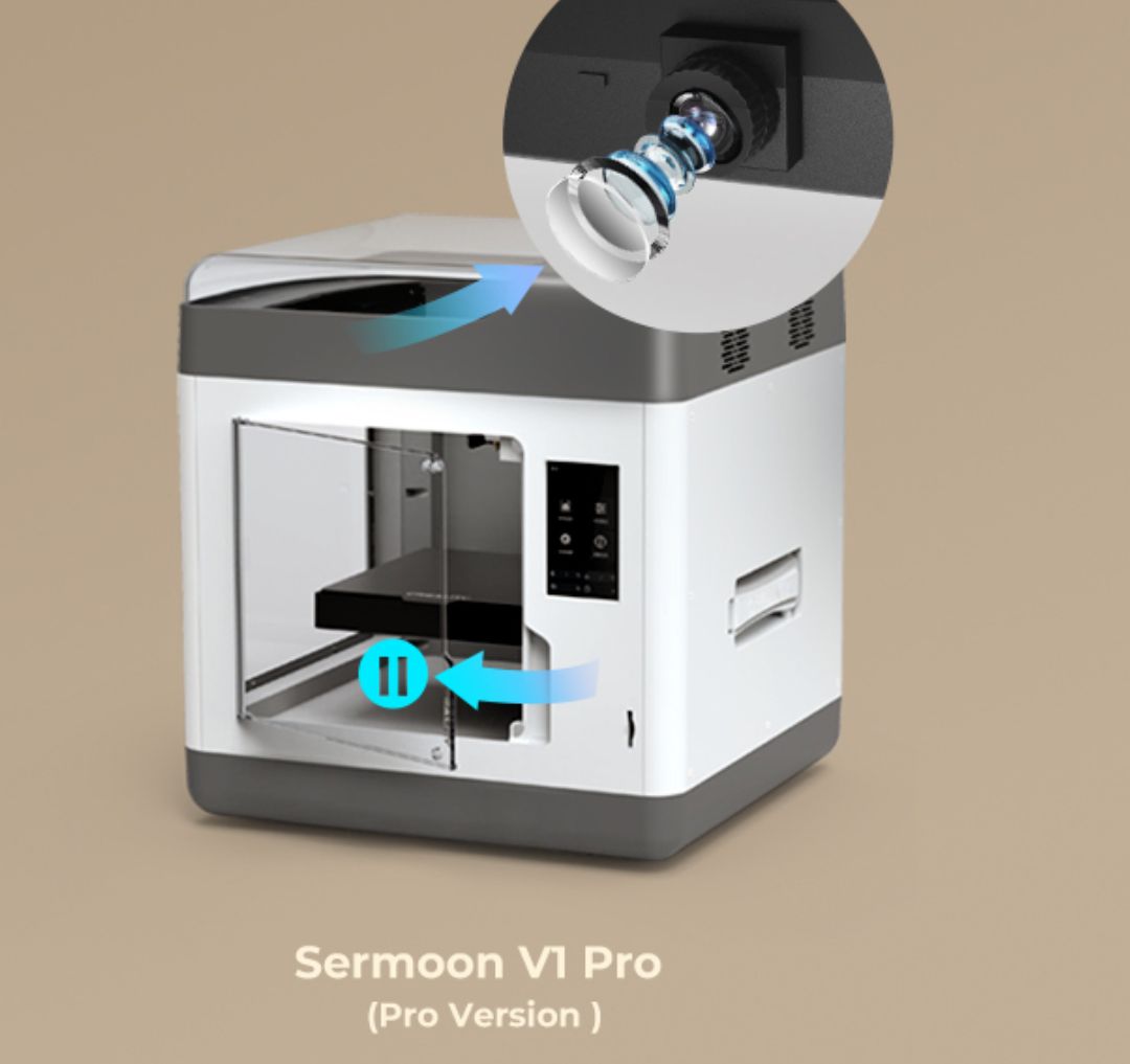 Imprimanta 3D Creality SERMOON V1 PRO, Tehnologie FDM, Precizie +/-0.1mm, pauza la deschiderea usii, camera supraveghere, Diametru filament: 1.75mm, tip filament compatibil: ABS/PLA/PETG, Transfer fisier: Card SD,WI-FI, Touchscreen 4.3