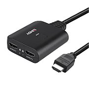Cablu Lindy 2 porturi HDMI 4K60, latime de banda suportata 18Gbps, Chipset: GSV2006, lungime cablu 500 mm  negru