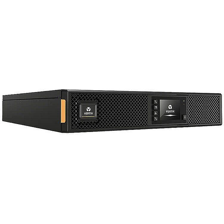 UPS Vertiv GXE3-1500IRT2UXL, 1500 VA, 1350 W, on-line double-conversion, 8x C13, 1x C14, 1x USB, Lead–acid, 9 minute (50% sarcina), Rack 2U, Negru 