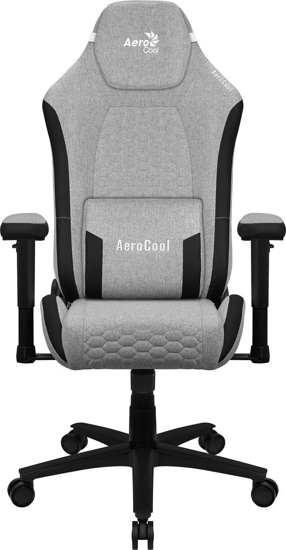 Aerocool CROWNASHGR  Ergonomic Gaming Chair  Adjustable Cushions  AeroWeave Technology  Grey_2