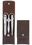 Zwilling Twinox Travel Set - Brown Leather Case  3 Pieces - Brown_1