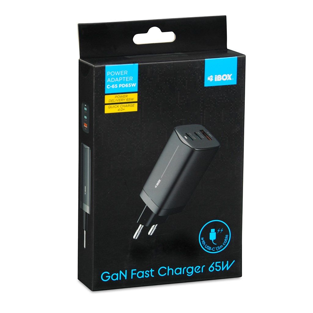 iBOX C-65 Black  GaN 65W universal charger_3