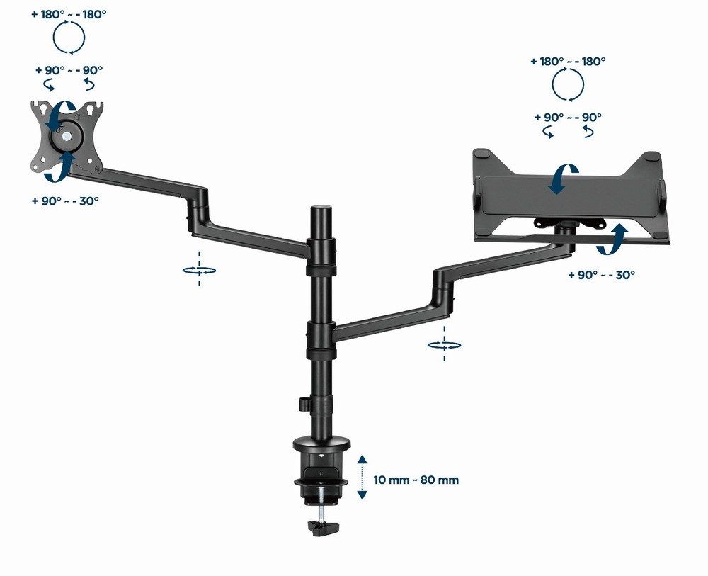 Gembird MA-DA-04 monitor mount / stand 81.3 cm (32 ) Black Desk_12