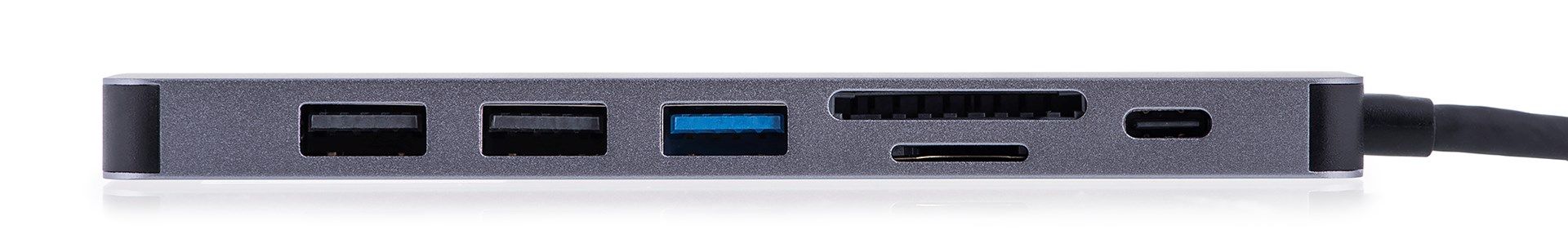 UNITEK HUB USB-C H1118A; USB-A x3  USB-C  HDMI  SD  microSD_8