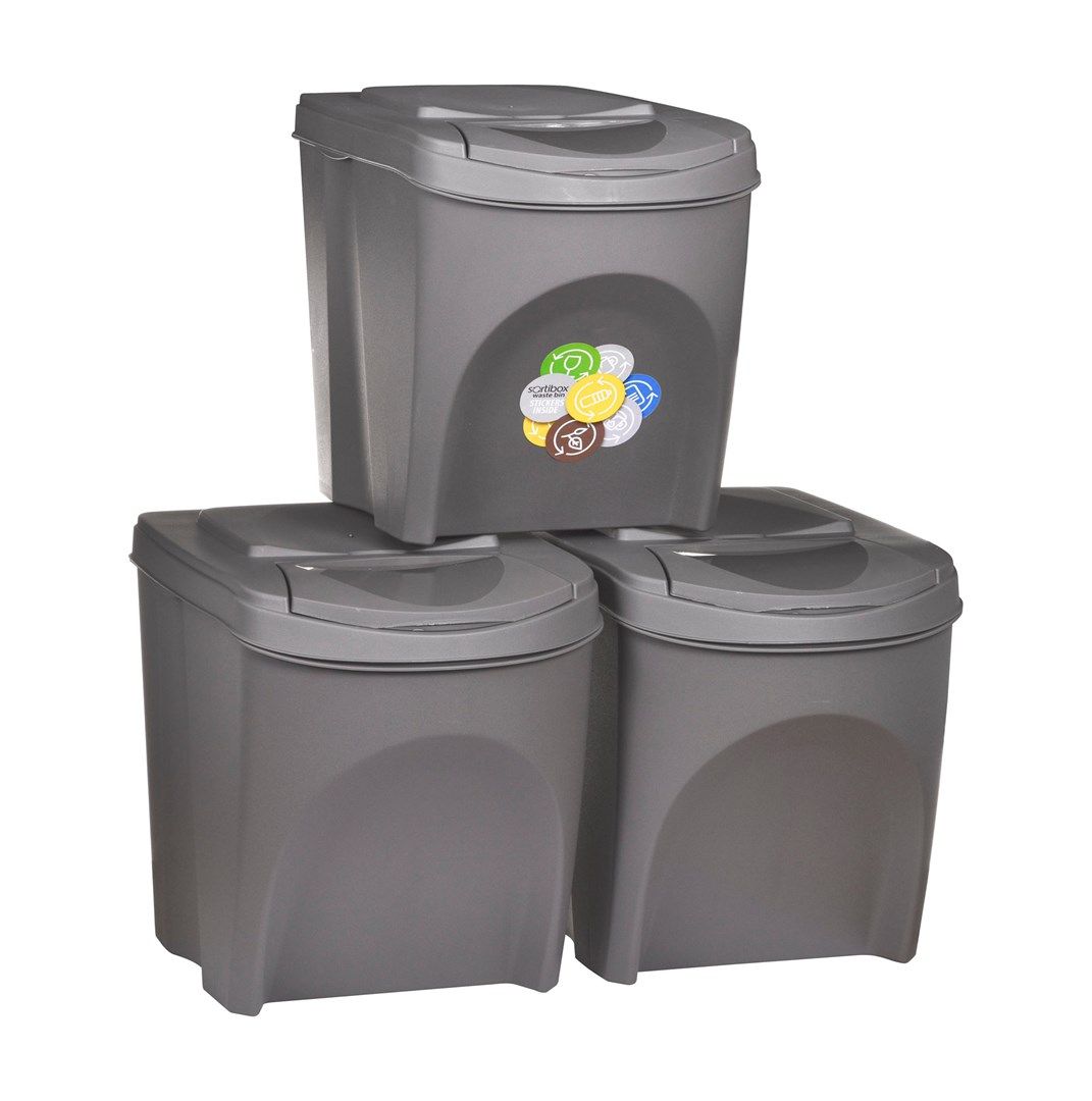 KEDEN WASTE BIN SORTIBOX 25L SET 3 - STONE GREY_4