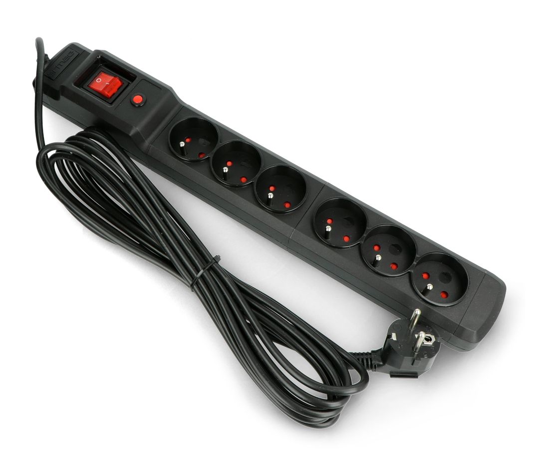 Armac M6 Rack 19  | Power strip | surge protector  6 sockets  1.5m cable  black_2