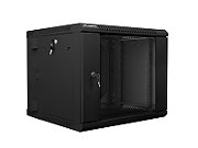 TWO-SECTION WALL-HUNG RACK CABINET 19  9U 600X600 BLACK LANBERG (FLAT PACK)