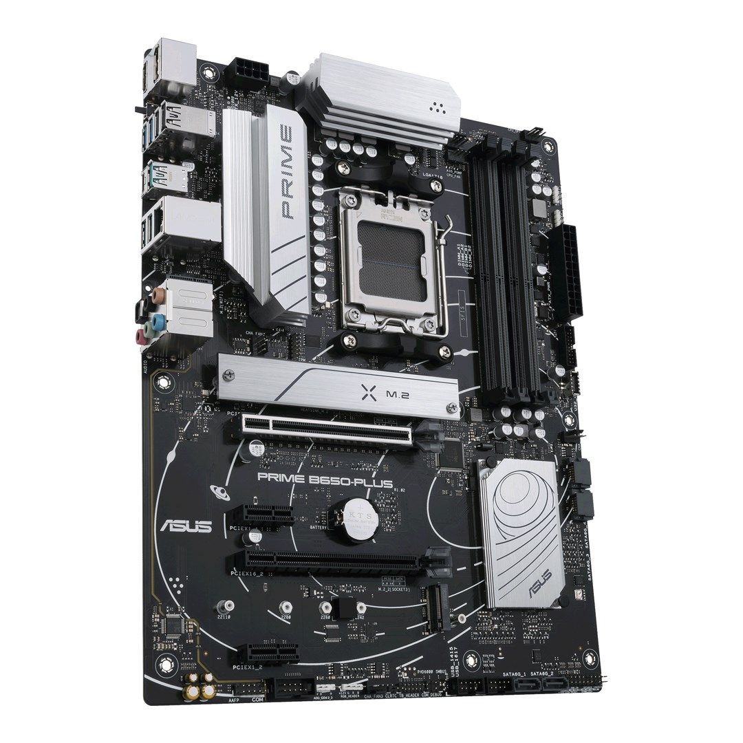 Asus | PRIME B650-PLUS | Processor family AMD | Processor socket AM5 | DDR5 DIMM | Memory slots 4 | Supported hard disk drive interfaces SATA  M.2 | Number of SATA connectors 4 | Chipset  AMD B650 | ATX_4