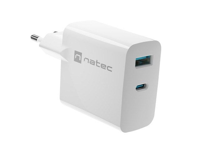 NATEC RIBERA GAN CHARGER 1X USB-A + 1X USB-C 45W WHITE_4