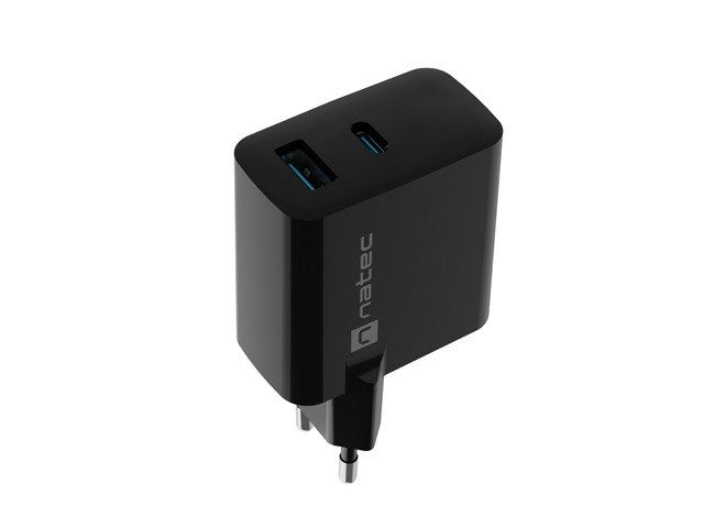 NATEC RIBERA GAN CHARGER 1x USB-A + 1x USB-C 45W BLACK_4