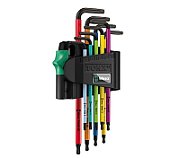 TORX L-KEYS 9elem. TYPE L  WITH HOLE  MULTICOLOR