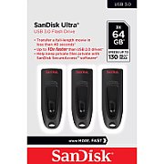 ULTRA 64GB USB 3.0 FLASH DRIVE/130MB/S READ 3 PACK (BLACK)_1