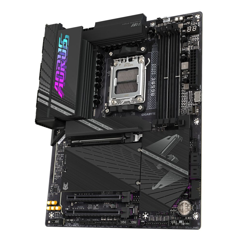 Placa de baza GIGAYBTE B650E AORUS PRO X USB4 AM5, 4x DDR5, 2x USB Type- C 1x HDMI 1x front HDMI, 3x PCIE x16, 4x M.2, 4x SATA 6GB/s, ATX_3