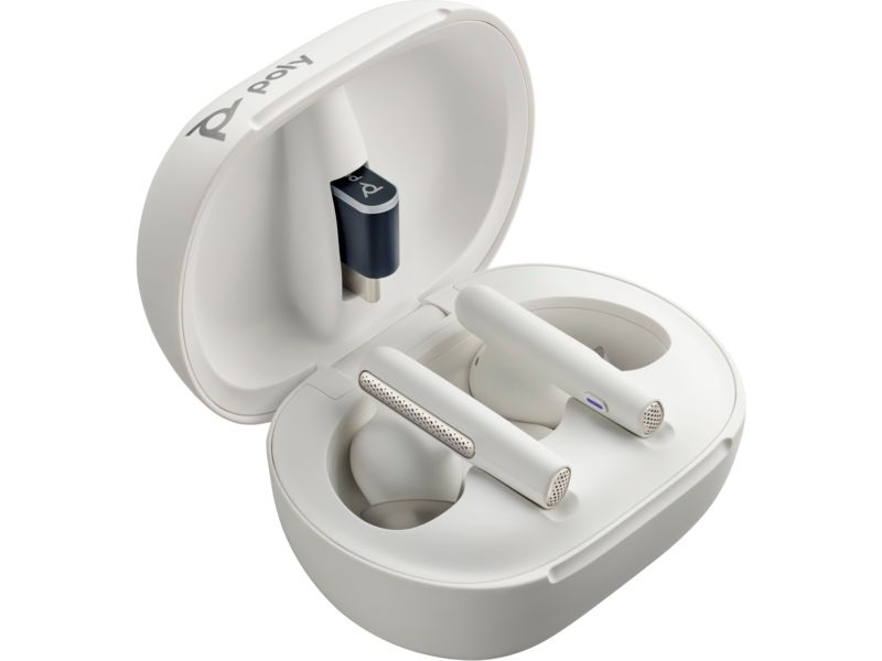 Poly Voyager Free 60/60+ Microsoft Teams Certified White Earbuds (2 Pieces)_2