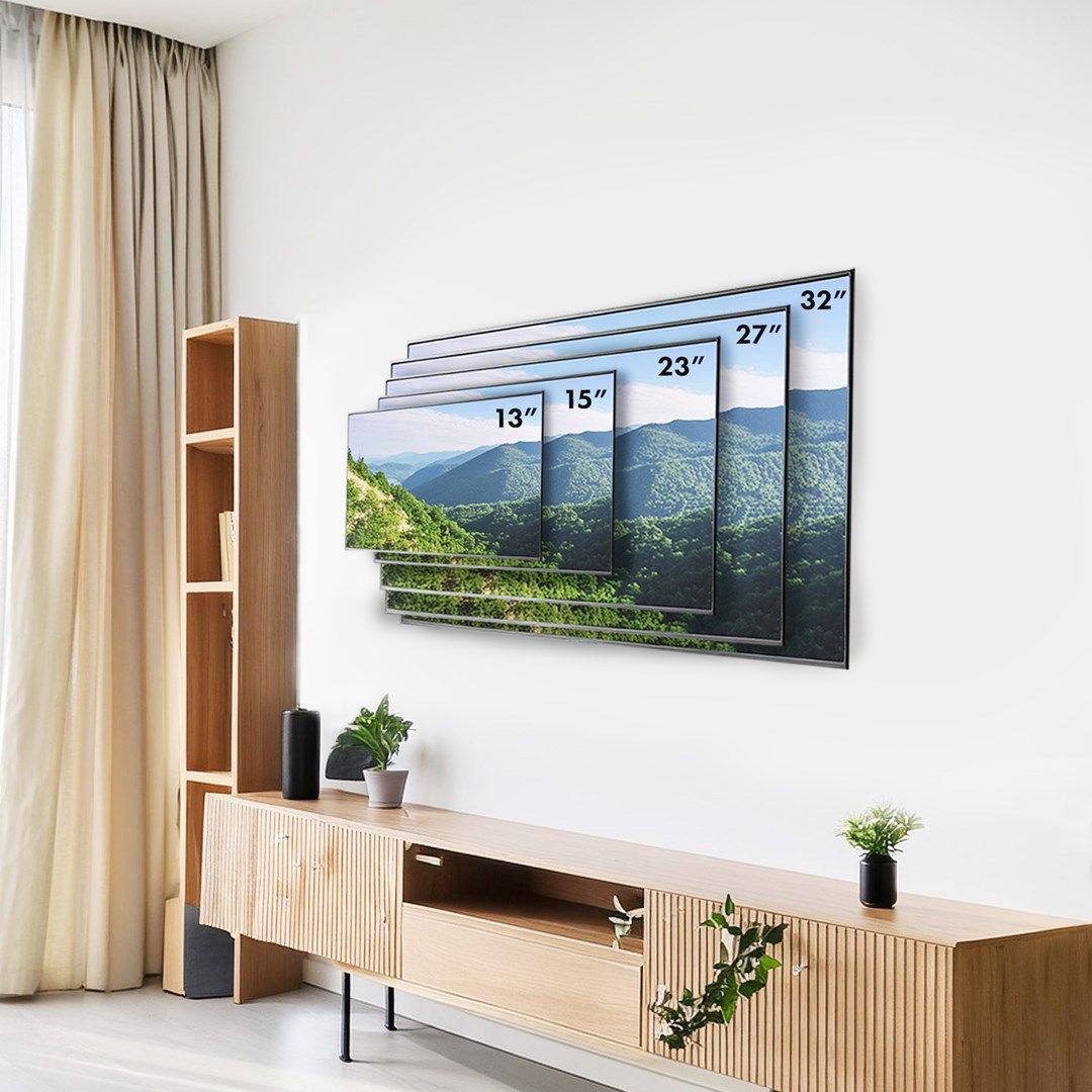 Maclean MC-417 Full Motion TV Monitor Wall Mount 13-32  30kg max. VESA 100x100 Black Powder Coated Universal Holder Bracket Adjustable Wall Distance Rotating Tilting