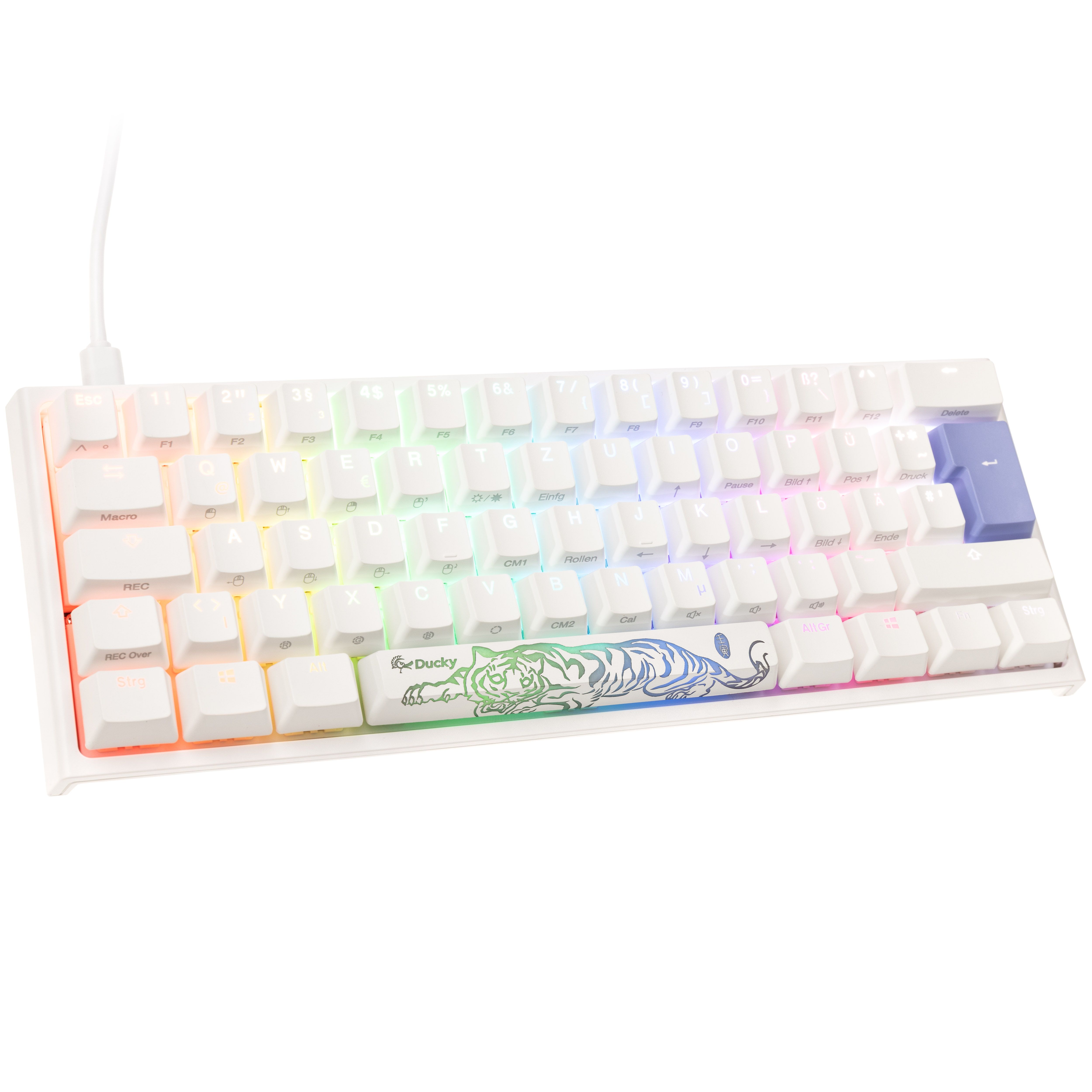 Ducky One 2 Pro Mini White Edition Gaming Tastatur  RGB LED - Cherry Red