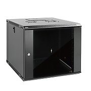 WALL-HUNG RACK CABINET 19  9U 600X450 BLACK PERFORATED DOOR LANBERG (FLAT PACK)