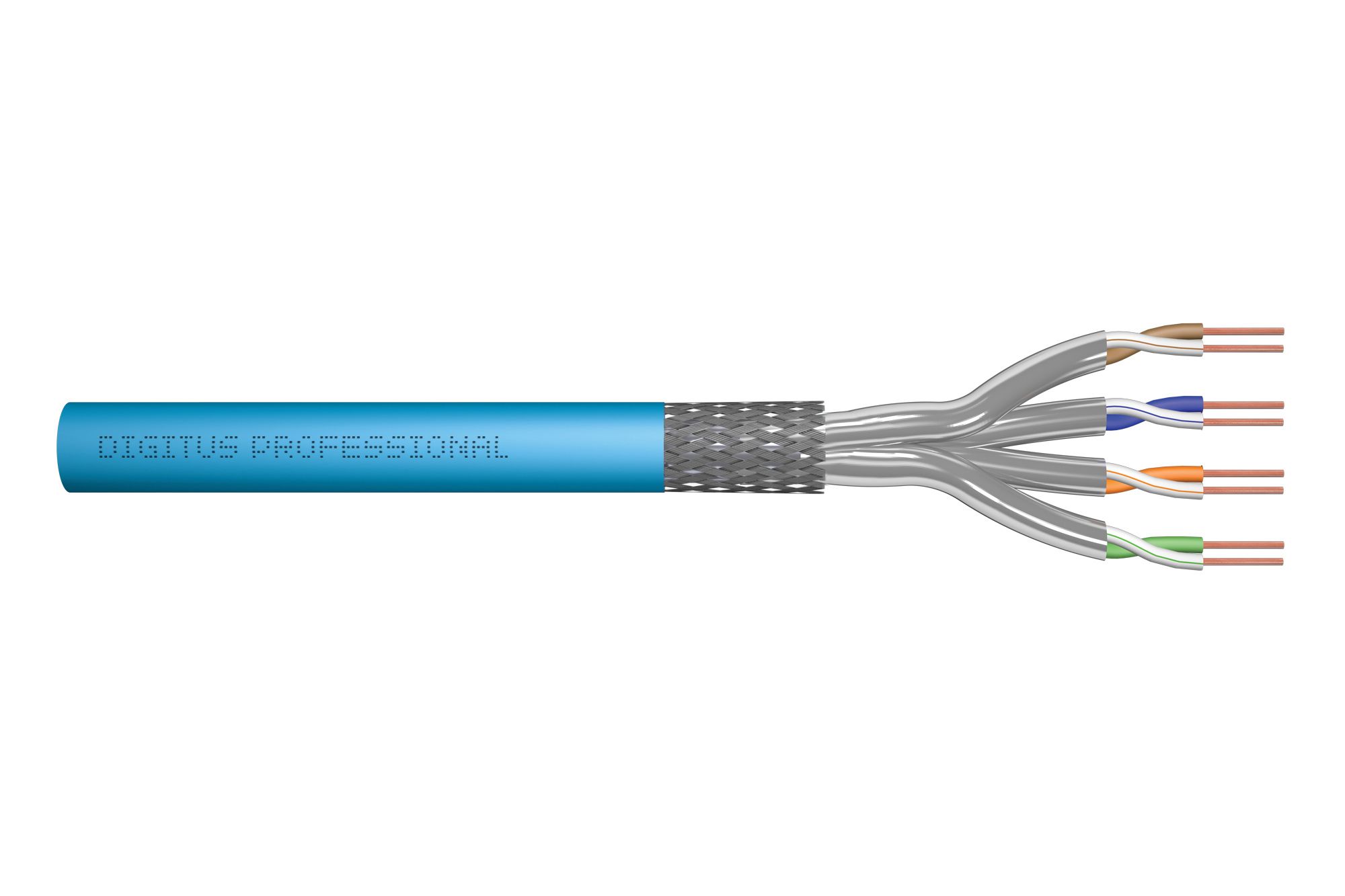 Installation cable DIGITUS cat.6A  S/FTP  Eca  AWG23/1  LSOH  50m  blue  foiled