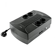 UPS Gembird EG-UPS-002, 850 VA, 510 W, line-interactive, 4x Schuko, 1x C13, 12V/8Ah Sealed Lead-acid, LED, Brick, Negru 