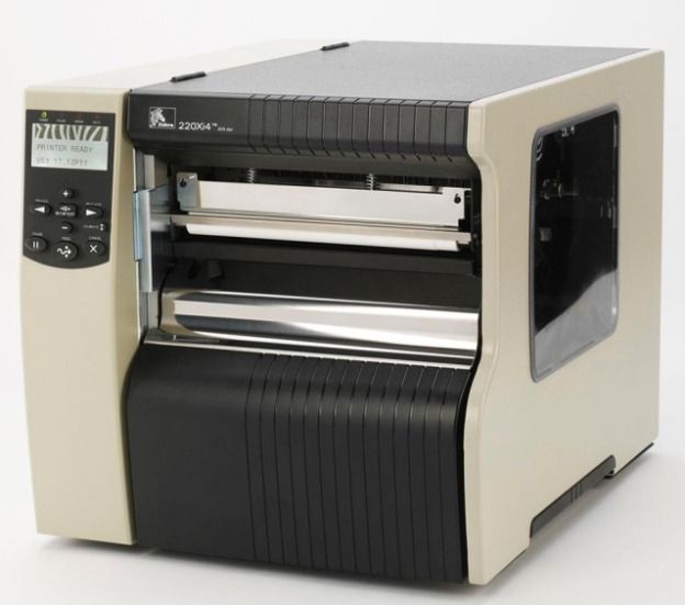 TT Printer 220Xi4; 300dpi, Euro/ UK cord, Swiss 721 font, Serial, Parallel, USB, Int 10/100, Cutter with Catch Tray, Bifold Media Door_2