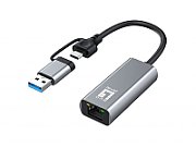 LevelOne USB-0423  2.5 Gigabit Ethernet 2-in-1 USB-C/A Network Adapter, 59 x 25 x 14 mm_1