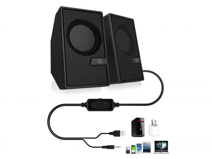 CONCEPTRONIC BJORN02B 2.0-Channel Computer Speaker with Bluetooth, 6W, 63 x 63 x 105 mm_3