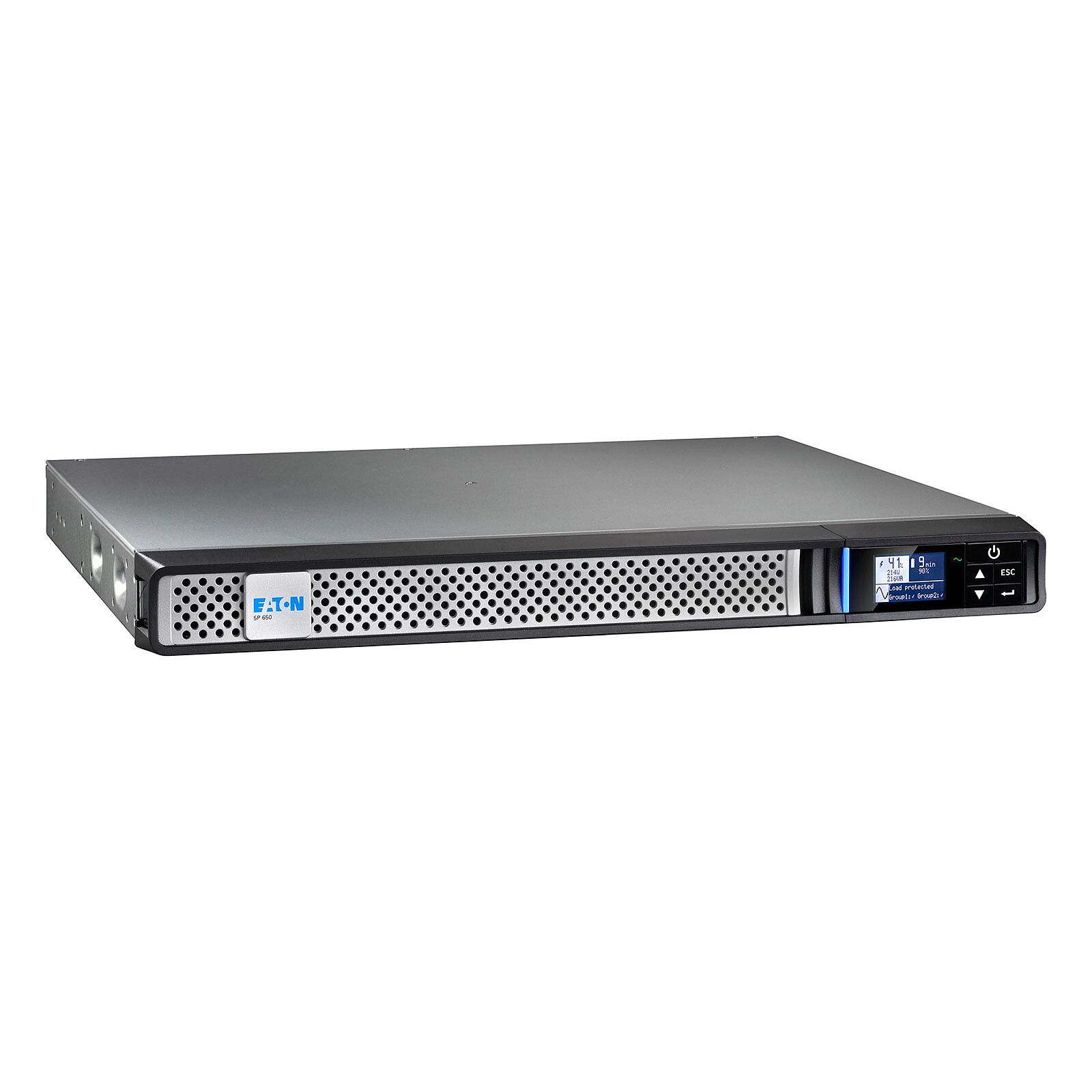 UPS Eaton 5P650IRNG2, 650 VA, 420 W, line-interactive, 4x C13, 1x C14, 1x USB, 6V/ 9 Ah Lead–acid maintenance-free, Rack 2U, Gri 