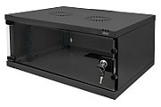 Wall-mounted network cabinet 19  4U  SOHO 241 x 540 x 400 mm  door glass  black  unfolded  60kg