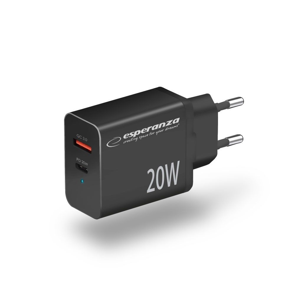 Esperanza EZC105K mains charger 20W Black_3