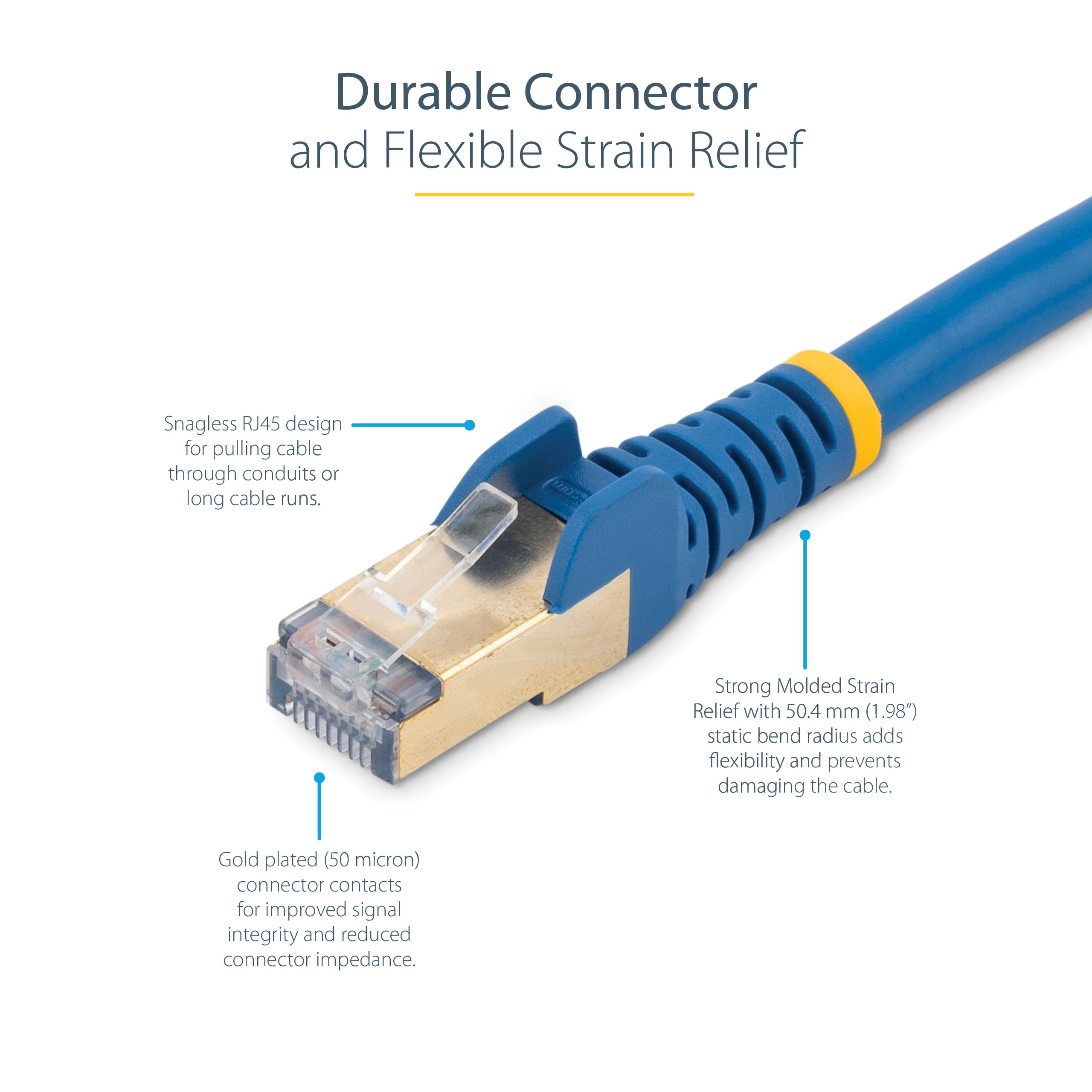 7.5 M CAT6A CABLE BLUE/SNAGLESS - SHIELDED COPPER WIRE_6