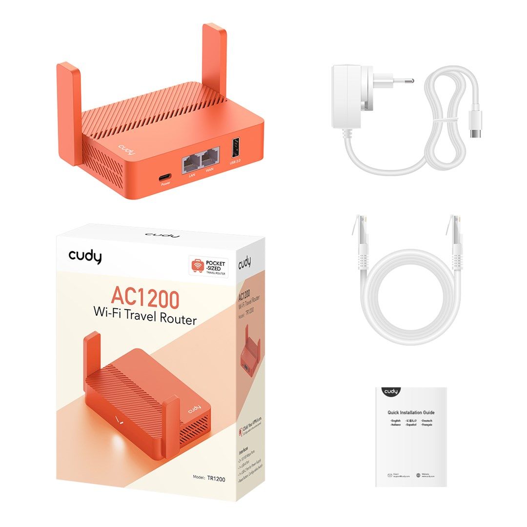 Cudy AC1200 wireless router Fast Ethernet Orange_4