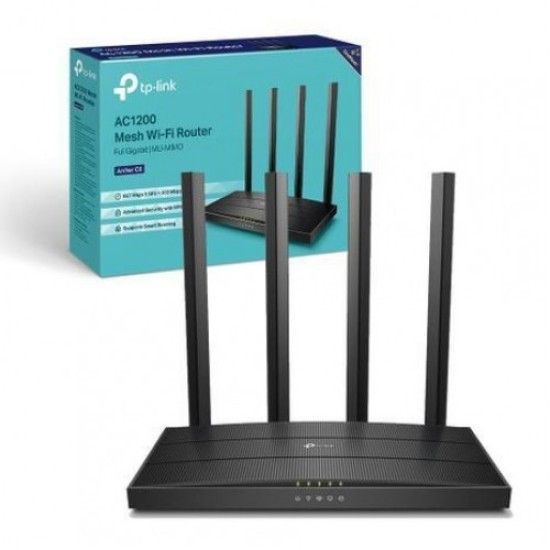 TP-Link ARCHER C6 V4.0 router wireless Gigabit Ethernet Bandă dublă (2.4 GHz/ 5 GHz) Negru