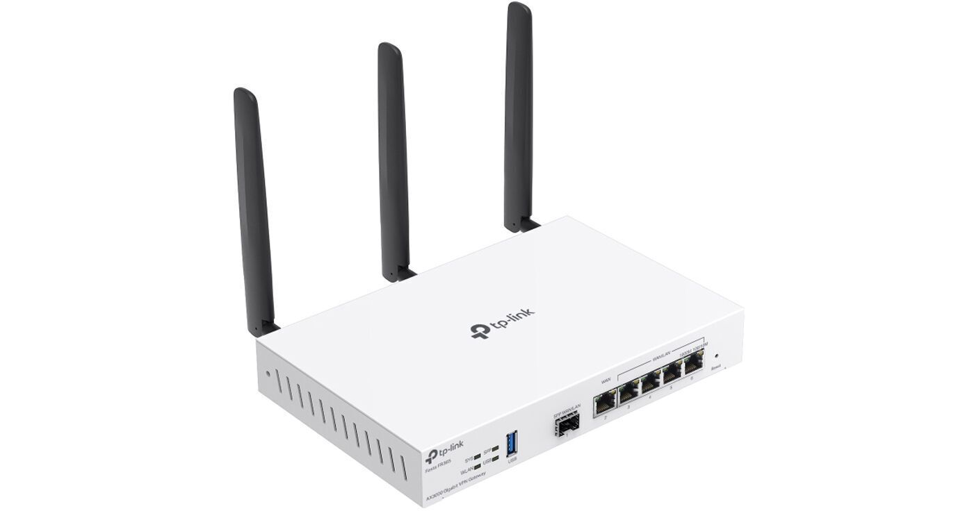 Router Wireless TP-Link Festa FR365, Dual-Band, 4 x LAN, 1 x WAN, viteza 10/100/1000 Mbps, 1 x USB.3.0, 5 x RJ-45, viteza transfer wi-fi 2976 Mbps, 2.4 GHz - 574 Mbps, 5 GHz - 2402 Mbps, standarde 802.11n/ac/ax, dimensiuni 226 × 132 × 36 mm (fara antene)_2