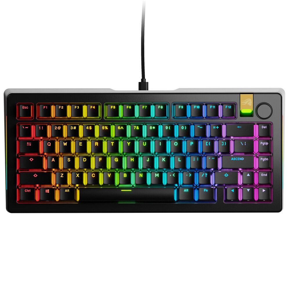 Glorious GMMK 3 Pro HE 75% Gaming Keyboard - Pre-Built  ANSI (US)  Fox HE Switches  Black