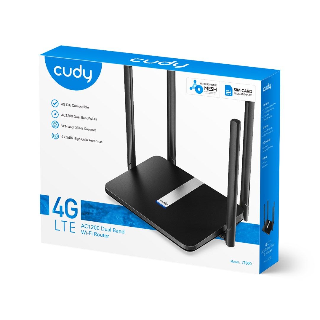 Cudy LT500 wireless router Fast Ethernet Dual-band (2.4 GHz / 5 GHz) 4G Black_6