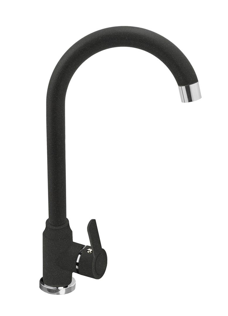 BALI sink (62x44) 1B1D black + Lungo mixer tap_4