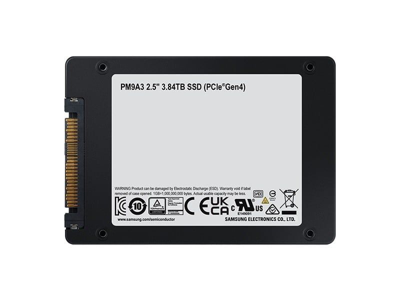 Samsung PM9A3 3.84TB 2.5  U.2 SSD PCIe 4.0 x4 Read Intensive DWPD 1 MZQL23T8HCLS-00A07
