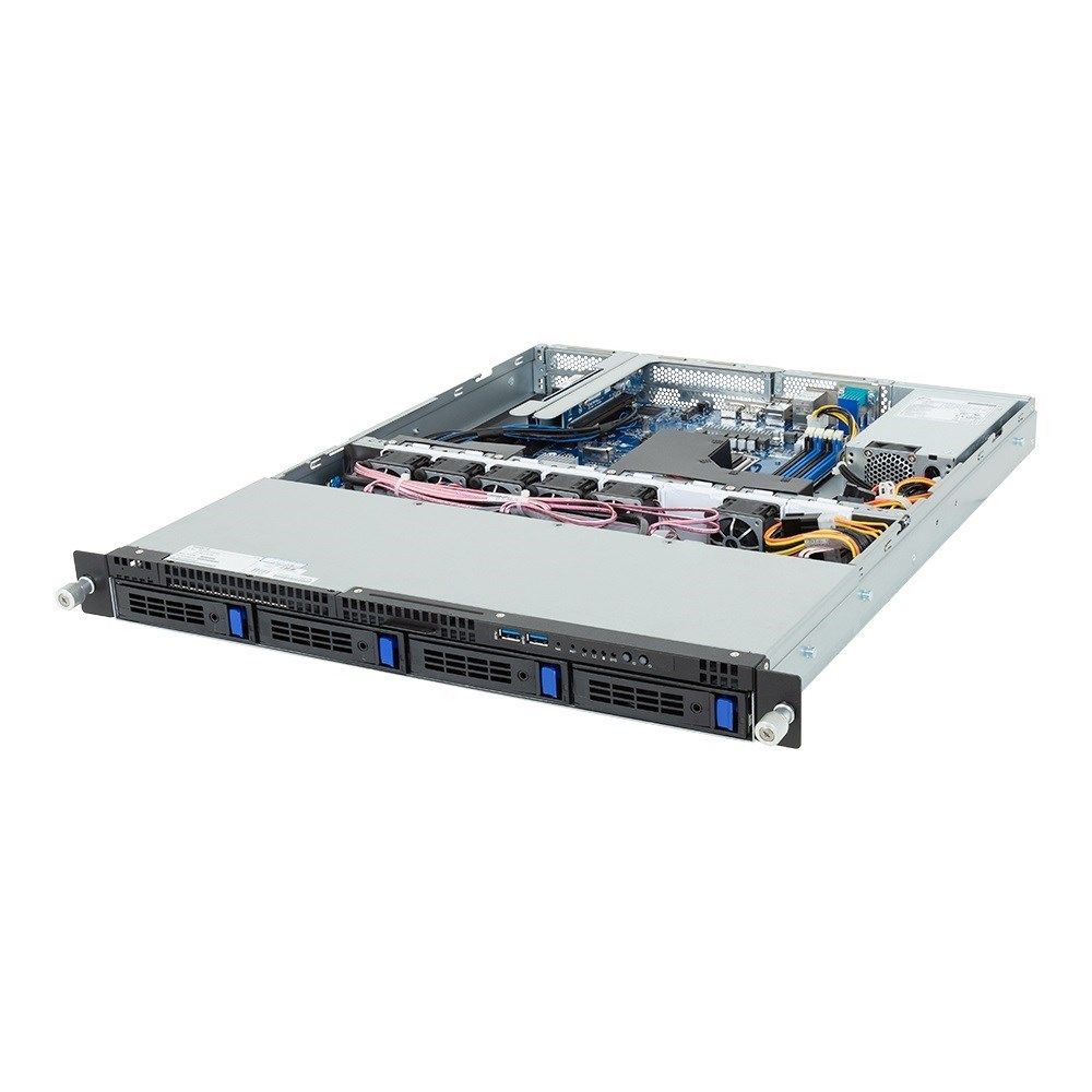 Server GIGABYTE R123-X00-AA01, Rack 1U, fara procesor,  Intel socket 1700  max 95 W, fara memorie, 4 x LFF, 400 W