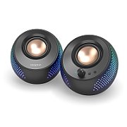 CREATIVE PEBBLE X USB-C 2.0 Speakers w/Bluetooth 5.3, RGB Lighting, Aux, black
