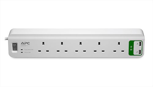 ESSENTIAL SURGEARREST 5 OUTLETS/5V 2.4A 2 USB CHARGER 230V_3