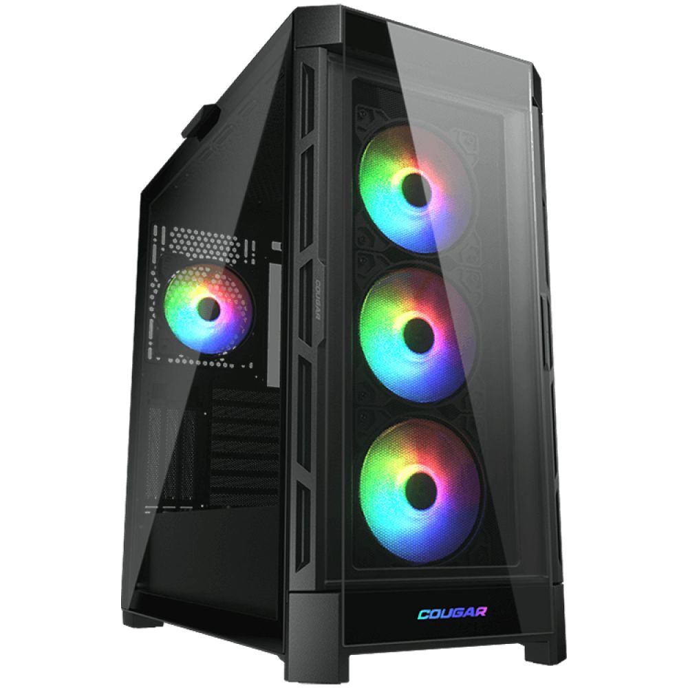 COUGAR DUOFACE PRO RGB Black, Mid Tower, 3x 120 ARGB Fans, RGB Button, Tempered Glass, Mini ITX / Micro ATX / ATX / CEB / E-ATX, USB 3.0 x 2, USB 2.0 x 1, Type C Gen 2, 4 Pole Headset Audio Jack_2