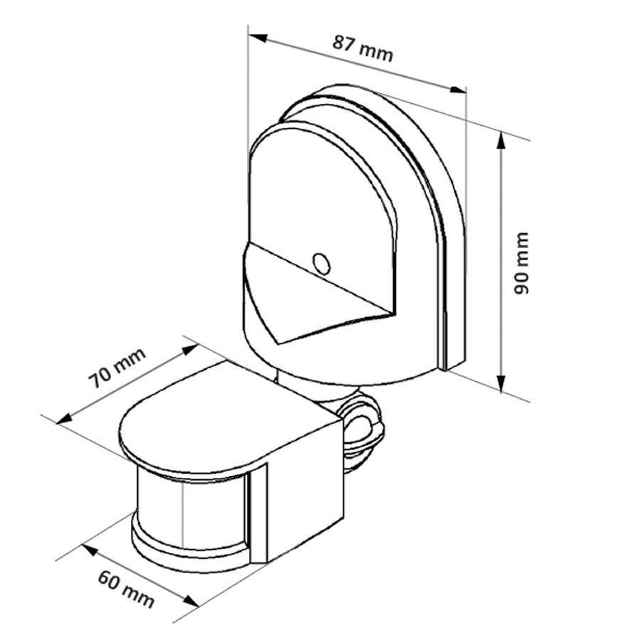 Maclean MCE25 GR Wall-Mounted 180° Motion & Dusk Sensor  1200W Max  Grey_7